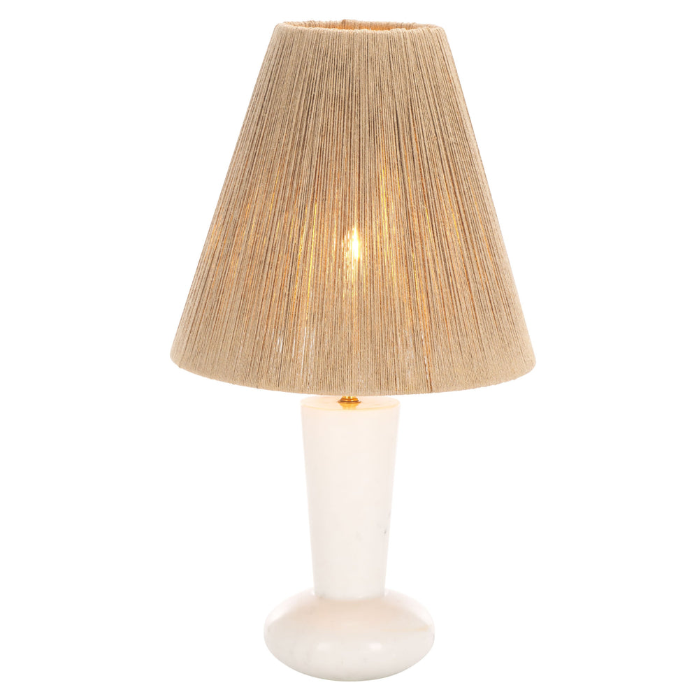 Safavieh Andez, Elegant 22-inch White Marble Table Lamp With Soft Sisal Shade For Cozy Ambience Anywhere White Marble , Marble Body ,Sisal Fiber Shade Tbl3028a