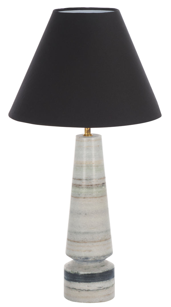 Safavieh Jules, 21.5 Inch Marble Table Lamp – Stylish White/Black Design For Modern Elegance & Ambient Glow White ,Black Marble Body ,Fabric Shade Tbl3030a