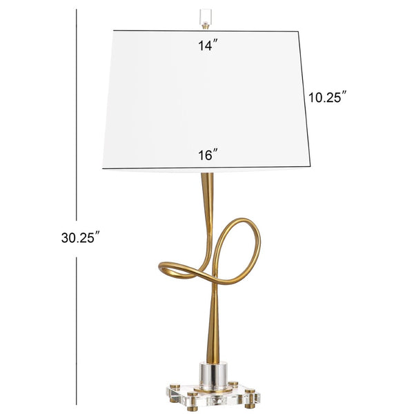 Safavieh HENSLEY Table Lamp - Modern Gold & Clear Crystal Accent Light for Stylish Home Decor & Ambiance TBL4002A