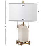 Safavieh Pearl Alabaster 24 Inch H Table Lamp  White/Gold TBL4004A