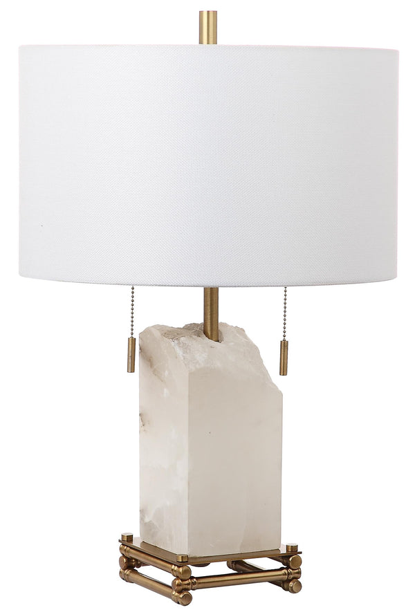 Safavieh Pearl Alabaster 24 Inch H Table Lamp  White/Gold TBL4004A