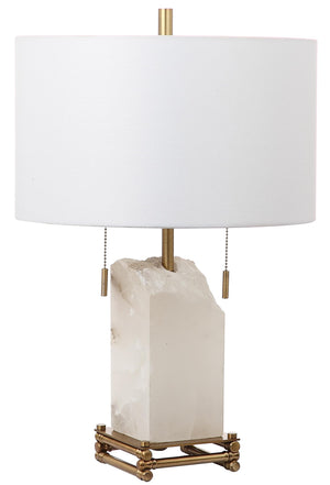 Safavieh Pearl Alabaster 24 Inch H Table Lamp  White/Gold TBL4004A