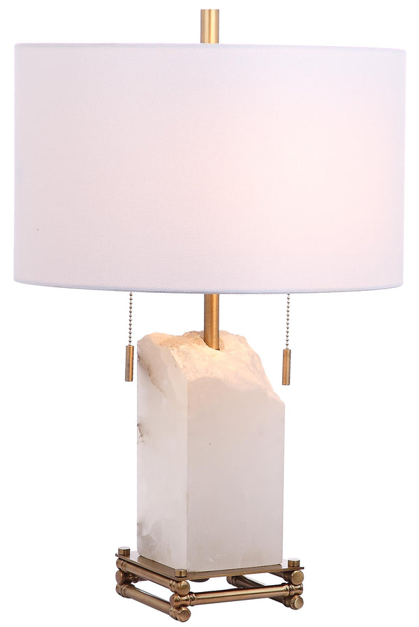 Safavieh Pearl Alabaster 24 Inch H Table Lamp  White/Gold TBL4004A