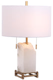 Safavieh Pearl Alabaster 24 Inch H Table Lamp  White/Gold TBL4004A