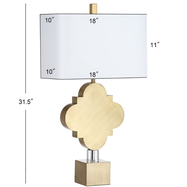 Safavieh MARINA, 31.5" Gold Iron and Crystal Table Lamp - Elegant Ambient Lighting for Modern Spaces TBL4005A