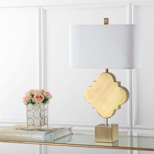Safavieh MARINA, 31.5" Gold Iron and Crystal Table Lamp - Elegant Ambient Lighting for Modern Spaces TBL4005A