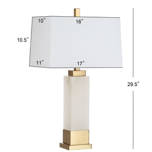 Safavieh ROZELLA Table Lamp - Elegant White & Gold Metal Design with Chic Marble Accent for Any Room Decor TBL4006A
