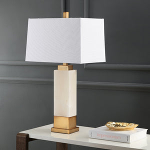 Safavieh ROZELLA Table Lamp - Elegant White & Gold Metal Design with Chic Marble Accent for Any Room Decor TBL4006A