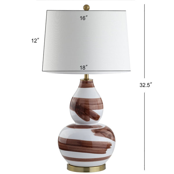 Safavieh AILEEN Table Lamp - Sculptural Ceramic Design with Elegant Accents for Modern and Traditional Spaces Brown / Gold TBL4013A