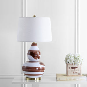 Safavieh AILEEN Table Lamp - Sculptural Ceramic Design with Elegant Accents for Modern and Traditional Spaces Brown / Gold TBL4013A
