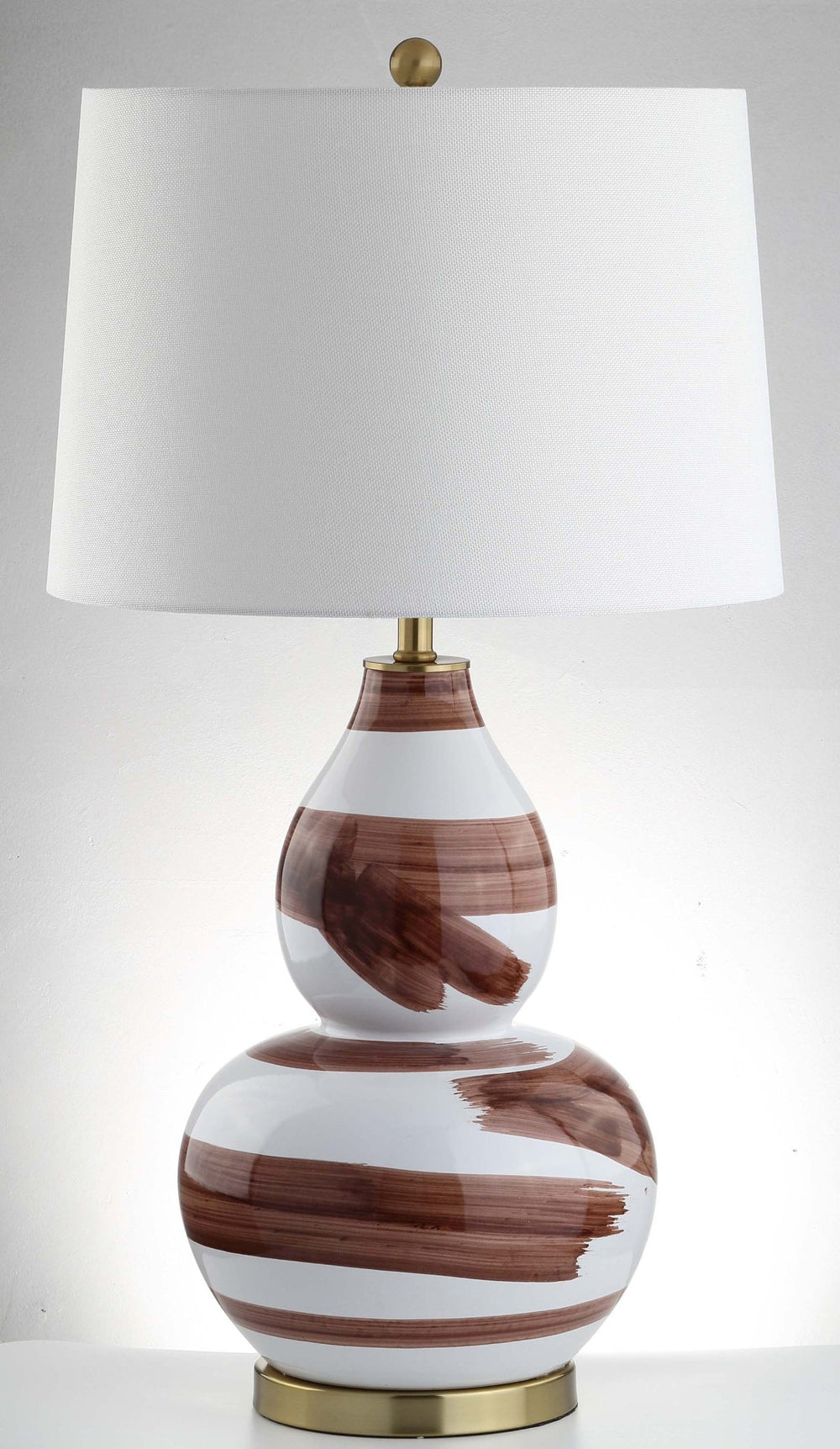 Safavieh AILEEN Table Lamp - Sculptural Ceramic Design with Elegant Accents for Modern and Traditional Spaces Brown / Gold TBL4013A