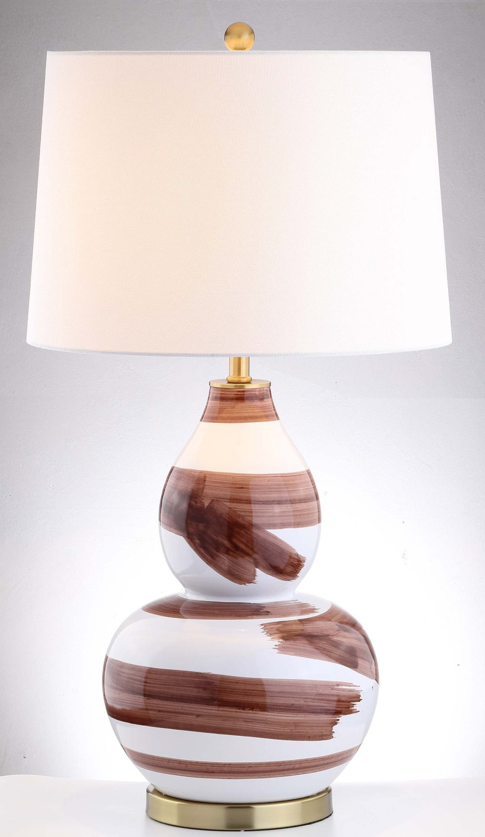 Safavieh AILEEN Table Lamp - Sculptural Ceramic Design with Elegant Accents for Modern and Traditional Spaces Brown / Gold TBL4013A