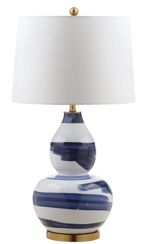 Safavieh AILEEN Table Lamp - Sculptural Ceramic Design with Elegant Accents for Modern and Traditional Spaces Blue / Gold TBL4013B