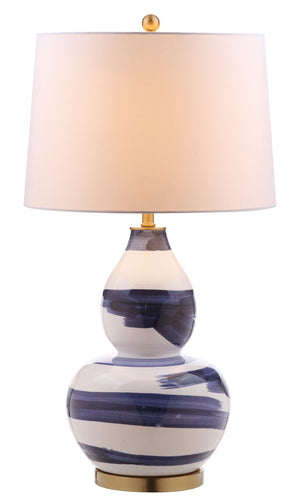 Safavieh AILEEN Table Lamp - Sculptural Ceramic Design with Elegant Accents for Modern and Traditional Spaces Blue / Gold TBL4013B