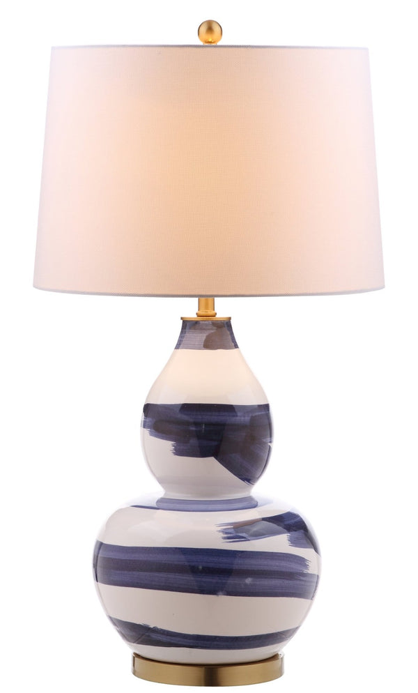 Safavieh AILEEN Table Lamp - Sculptural Ceramic Design with Elegant Accents for Modern and Traditional Spaces Blue / Gold TBL4013B