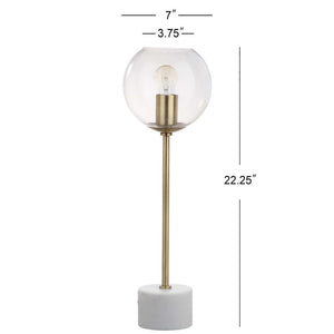 Safavieh CADEN, 22.25 Inch Gold Table Lamp with Marble Base - Elegant Lighting for Any Room or Office Space TBL4015A