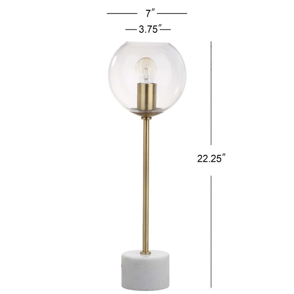 Safavieh CADEN, 22.25 Inch Gold Table Lamp with Marble Base - Elegant Lighting for Any Room or Office Space TBL4015A