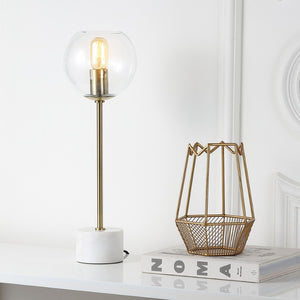 Safavieh CADEN, 22.25 Inch Gold Table Lamp with Marble Base - Elegant Lighting for Any Room or Office Space TBL4015A