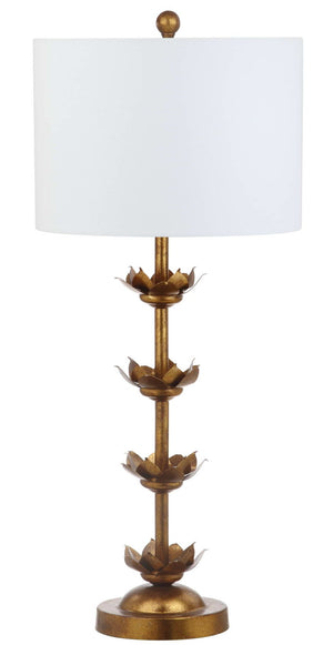 Safavieh LANI, 32-Inch Antique Gold Iron Table Lamp Set of 2 with USB Ports for Stylish Modern Lighting TBL4016A-SET2-U