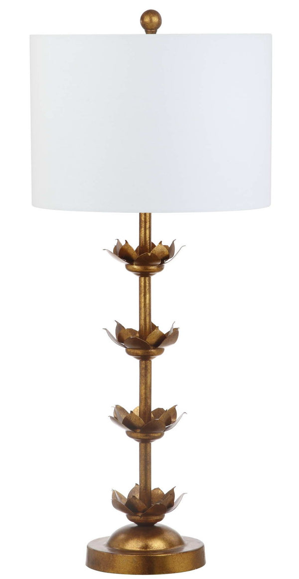 Safavieh LANI, 32-Inch Antique Gold Iron Table Lamp Set of 2 with USB Ports for Stylish Modern Lighting TBL4016A-SET2-U