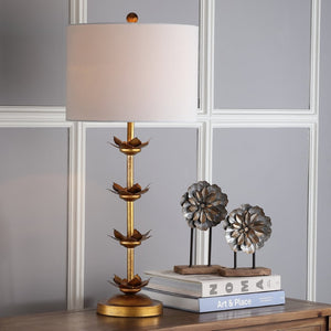 Safavieh LANI, 32-Inch Antique Gold Iron Table Lamp Set of 2 with USB Ports for Stylish Modern Lighting TBL4016A-SET2-U