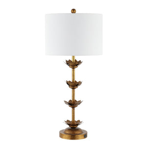 Safavieh LANI, 32-Inch Antique Gold Iron Table Lamp Set of 2 with USB Ports for Stylish Modern Lighting TBL4016A-SET2-U