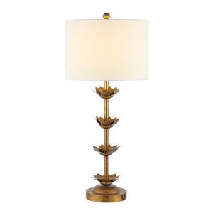 Safavieh LANI, 32-Inch Antique Gold Iron Table Lamp Set of 2 with USB Ports for Stylish Modern Lighting TBL4016A-SET2-U