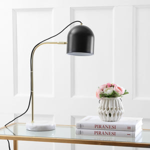 Safavieh DRINA, Elegant 23.5 Inch Table Lamp with Marble and Iron Base for Modern Home Décor and Lighting Black TBL4017A