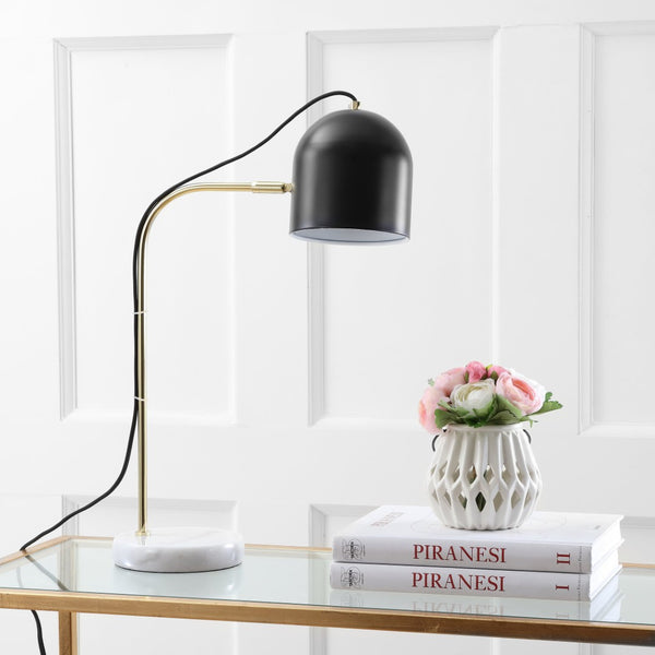 Safavieh DRINA, Elegant 23.5 Inch Table Lamp with Marble and Iron Base for Modern Home Décor and Lighting Black TBL4017A
