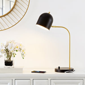 Safavieh DRINA, Elegant 23.5 Inch Table Lamp with Marble and Iron Base for Modern Home Décor and Lighting Black TBL4017A