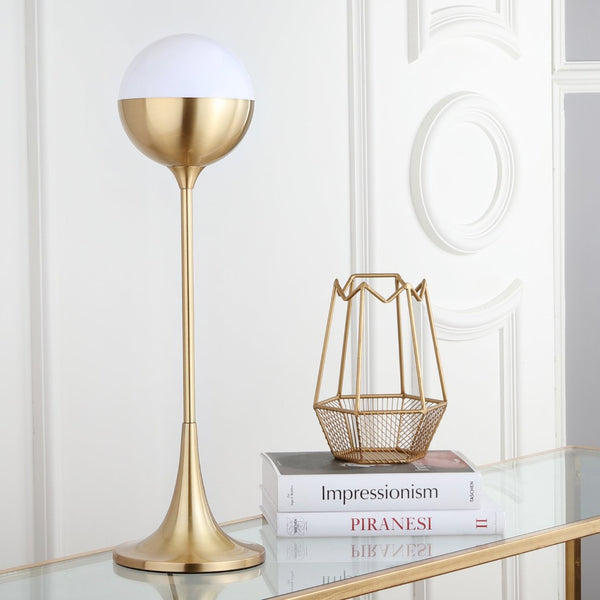 Safavieh LANDO, 27 Inch Gold Iron Table Lamp – Elegant Glow, Sleek Design for Modern & Classic Interiors TBL4018A