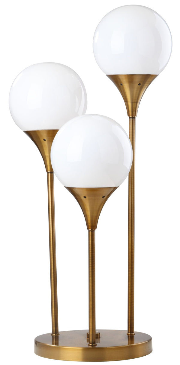 Safavieh MARZIO, Elegant 3-Light Brass & Iron Table Lamp, 25.5 Inches - Perfect for Modern Home Decor! TBL4019A