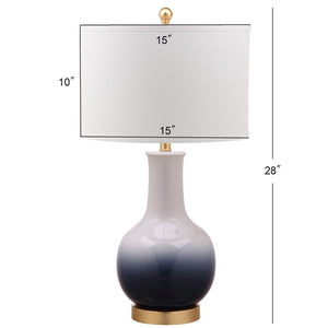 Safavieh ALFIO, 28-Inch Navy/Gold Ceramic Table Lamp - Chic Modern Design for Stylish Ambient Lighting TBL4032B
