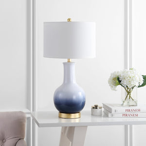 Safavieh ALFIO, 28-Inch Navy/Gold Ceramic Table Lamp - Chic Modern Design for Stylish Ambient Lighting TBL4032B
