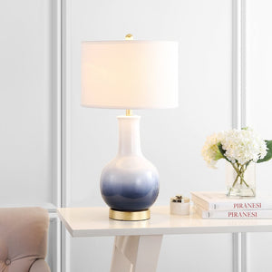 Safavieh ALFIO, 28-Inch Navy/Gold Ceramic Table Lamp - Chic Modern Design for Stylish Ambient Lighting TBL4032B