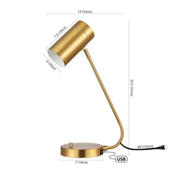 Safavieh CRANE, 22.5 Inch Gold Iron Table Lamp - Elegant Minimalist Design for Modern Home Lighting & Decor TBL4035A