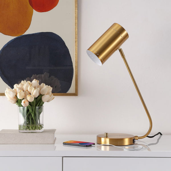 Safavieh CRANE, 22.5 Inch Gold Iron Table Lamp - Elegant Minimalist Design for Modern Home Lighting & Decor TBL4035A