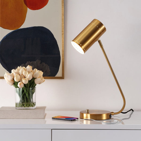 Safavieh CRANE, 22.5 Inch Gold Iron Table Lamp - Elegant Minimalist Design for Modern Home Lighting & Decor TBL4035A
