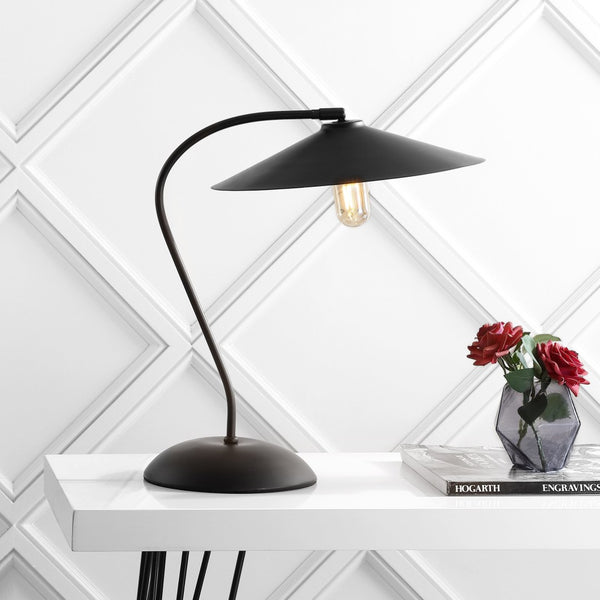 Safavieh ORLA Table Lamp - Stylish Copper Base & White Metal Shade, Ideal for Modern Living Rooms & Bedrooms TBL4036A