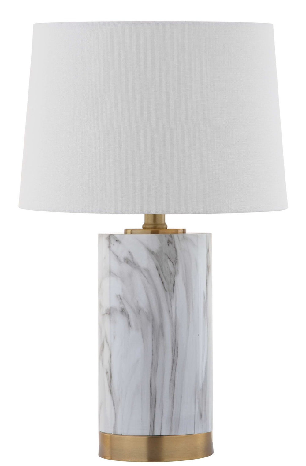 Safavieh CLARABEL Table Lamp - Chic White Marble & Gold Accents for Modern & Classic Home Decor Elegance TBL4043A
