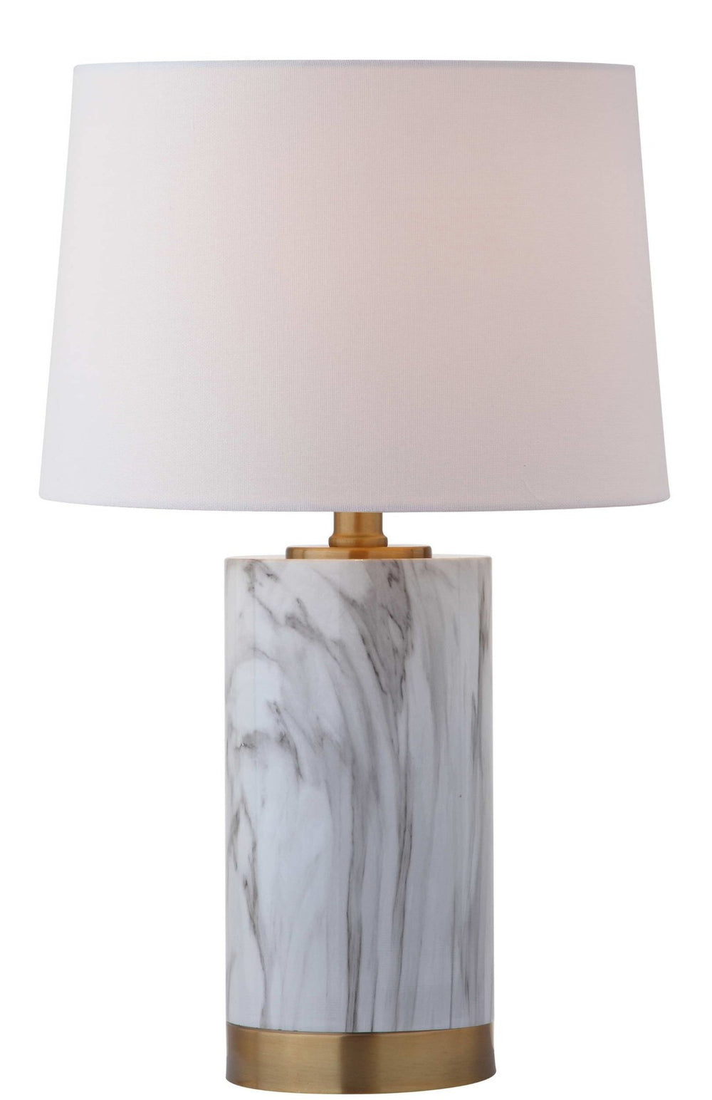 Safavieh CLARABEL Table Lamp - Chic White Marble & Gold Accents for Modern & Classic Home Decor Elegance TBL4043A