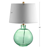 Safavieh Rasby 27 Inch H Glass Table Lamp Green TBL4044C