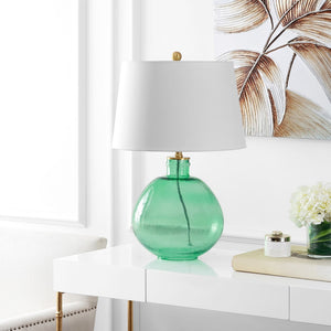 Safavieh Rasby 27 Inch H Glass Table Lamp Green TBL4044C