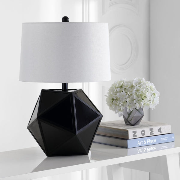 Safavieh BRYCIN, Stylish 23-Inch Black and Chrome Table Lamp Set of 2 for Modern Home Decor and Lighting TBL4059A-SET2