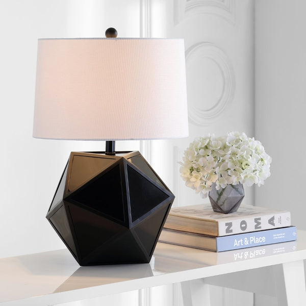 Safavieh BRYCIN, Stylish 23-Inch Black and Chrome Table Lamp Set of 2 for Modern Home Decor and Lighting TBL4059A-SET2