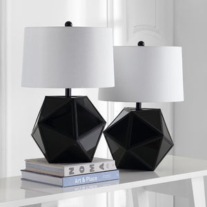 Safavieh BRYCIN, Stylish 23-Inch Black and Chrome Table Lamp Set of 2 for Modern Home Decor and Lighting TBL4059A-SET2