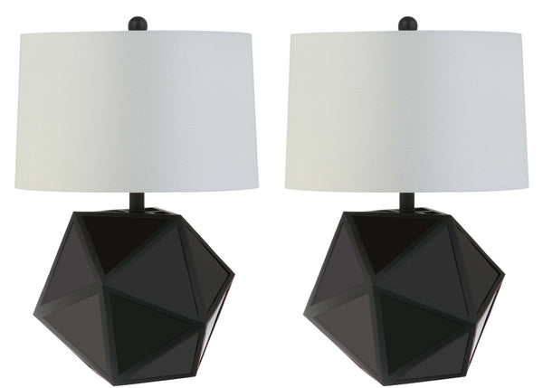 Safavieh BRYCIN, Stylish 23-Inch Black and Chrome Table Lamp Set of 2 for Modern Home Decor and Lighting TBL4059A-SET2
