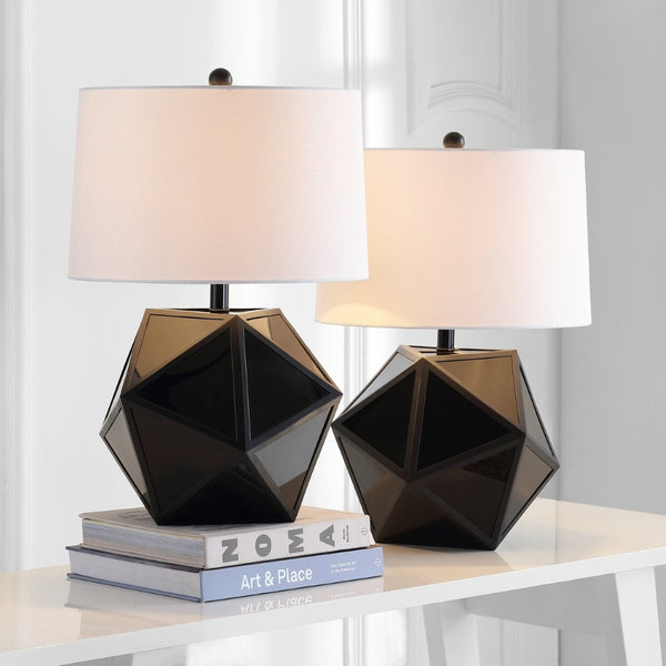 Safavieh BRYCIN, Stylish 23-Inch Black and Chrome Table Lamp Set of 2 for Modern Home Decor and Lighting TBL4059A-SET2