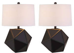 Safavieh BRYCIN, Stylish 23-Inch Black and Chrome Table Lamp Set of 2 for Modern Home Decor and Lighting TBL4059A-SET2