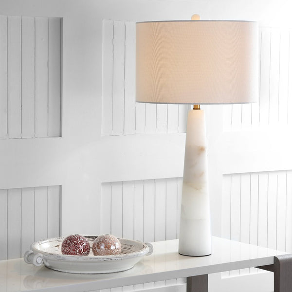 Safavieh DELILAH, 30-Inch White Alabaster Table Lamp – Elegant Ambient Lighting for Modern Home Decor TBL4067A